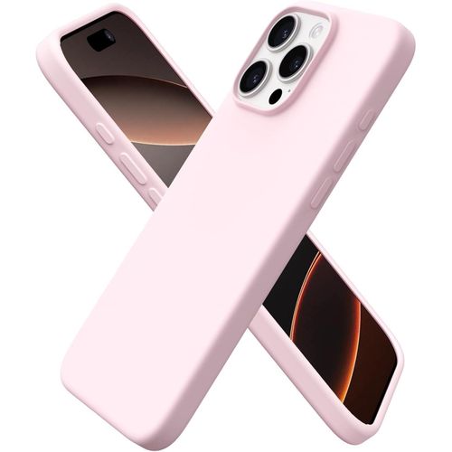 Case for IPhone 16 Pro Max Soft Liquid Silicone Gel Case Full Body Shockproof Protection Matte Finish Cover Soft Microfiber Lining Cushion Slim Back Case for iPhone 16 Pro Max (Light Pink)