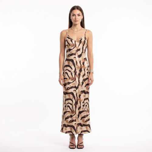 Women's Brown Animal Print Maxi Dress