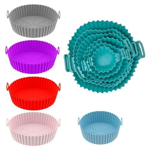 6-Piece Reusable Silicone Air Fryer Mold Set (Multi-Size Heat-Resistant Baking & Cooking Liners)