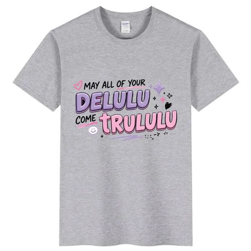 Light grey Cotton T-shirt ,,,,DELULU TRULUL ,,,,,,