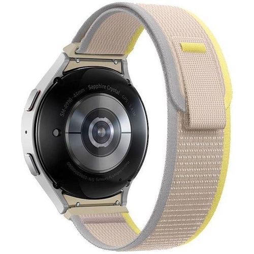 Dragon Durable 20mm Strap, Trail Loop Nylon Sport Band for Samsung Galaxy Watch 6, 5, 4 (40mm, 44mm) / Watch 5 Pro (45mm) / Watch 4, 6 Classic (42mm, 43mm, 46mm, 47mm) - Beige & Yellow