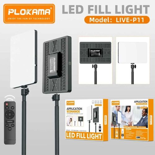 LIVE-E11 Professional LED Light Panel for Video Recording & Live Streaming - 10W Portable Studio Video Light with 3 Adjustable Color Temperatures (2700K-6500K) & USB Wired Remote