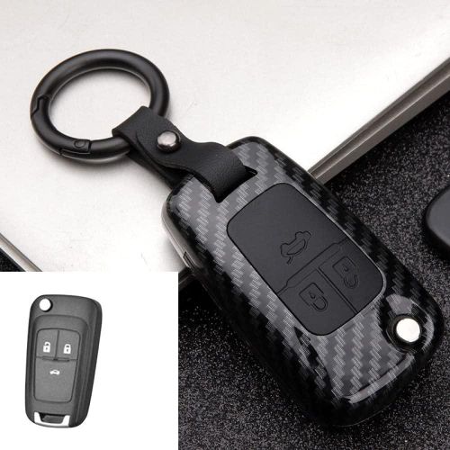 Car Key Case Fits Chevrolet Cruze Aveo Lova Epica Opel VAUXHALL Astra Corsa Antara Meriva Insignia Zafira C Mokka Karl, B Carbon