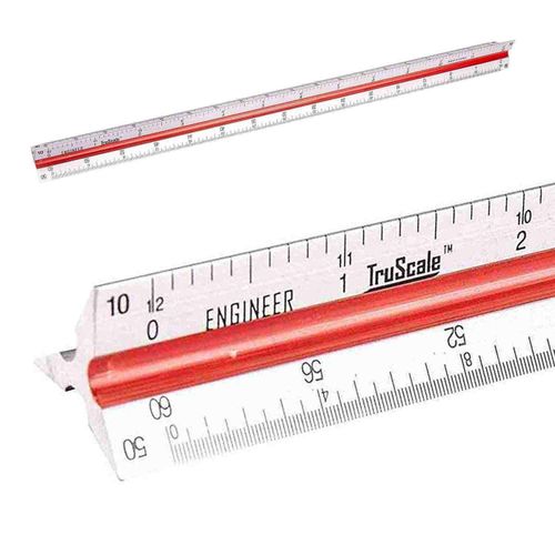 Aluminum Geometric Triangle Measuring Ruler for Architects, Engineers, Students, 12 (30.48cm)