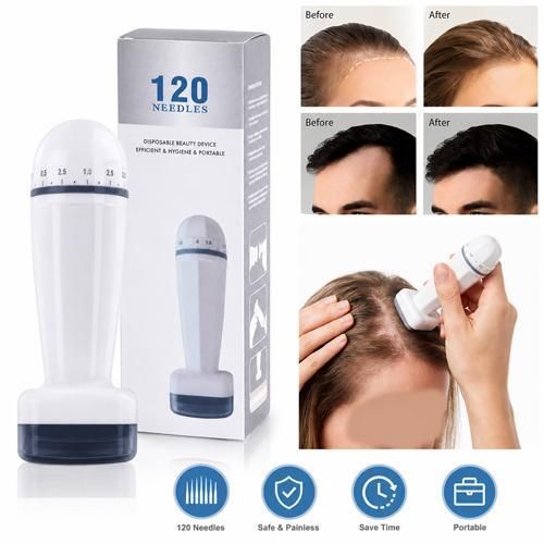 Derma Stamp For Skin And Hair 120 Needles Adjustable Microneedle Pen