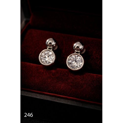 Platinum & Rhodium Plated CZ Stud Earrings – Minimal Sparkle Daily Wear Gift