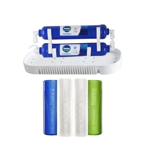 Power 5-Stage Replacement Filter Cartridges Kit (3-Stage Pack + Stages 4 & 5) with Plastic Hanging Chassis