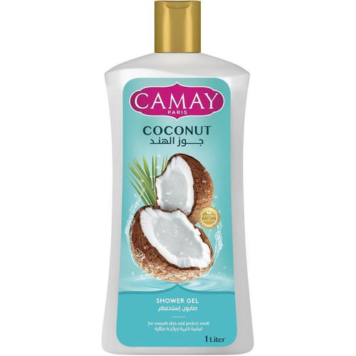 CAMAY Shower Gel Coconut with Glycerine for softer & fragranced skin, 1L
