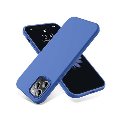 متوافق مع جراب هاتف آيفون 11 برو مقاس 58 بوصة نحيف مصنوع من السيليكون السائل 4 طبقات مطاط جل ناعم جراب حماية للهاتف مقاوم للصدمات مع بطانة من الألياف الدقيقة المضادة للخدش أزرق