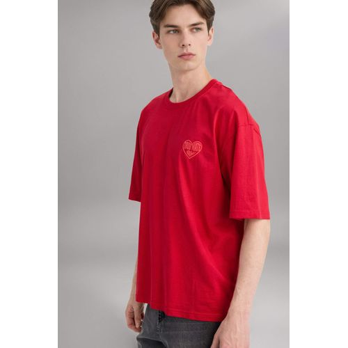 %100 Pamuk Boxy Fit Baskılı Tişört