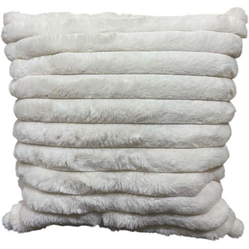 Decorative pillow cover, multi-colored, made of faux fur and hammered velvet fabric, 40 x 40 cm, double-sided design (color 3)