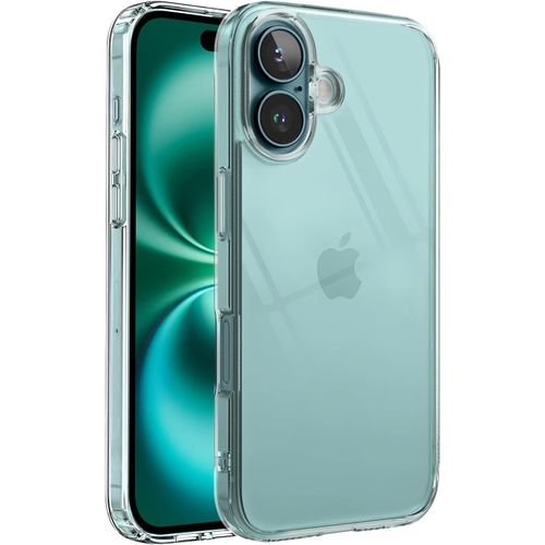 Minisk Transparent Silicone Back Case for iPhone – Hard Polycarbonate Back and TPU Sides, Ultra-Clear Design (Crystal Clear, for iPhone 16 Plus)
