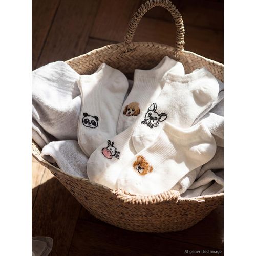 Animal Print Women's Sneaker Socks 5-Pack