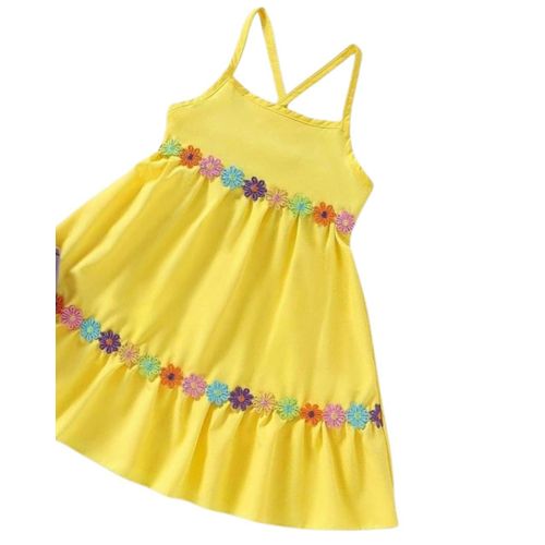Children's dress with hand-made embroidery and colorful roses, worn from one to three years old