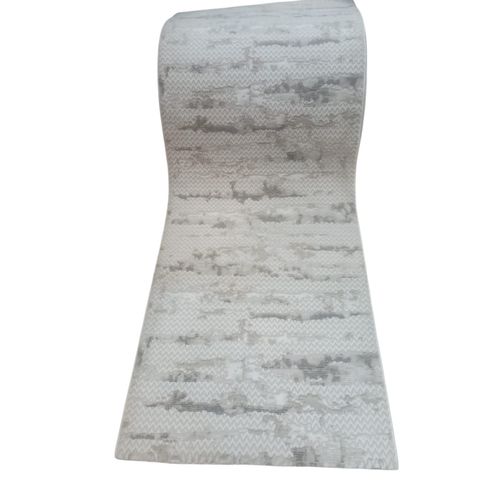Turkish Chevron Hallway Runner – Grey & Beige – Polyester – Heavy Durable Material – Anti-Slip – Woven Textured Design – 80-100 cm Width