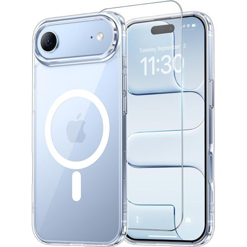 Clear protective case for iPhone Air, compatible with MagSafe, anti-yellowing screen protector, military-grade protection, 17ft magnetic slim shockproof phone case, 6.5 inch, clear