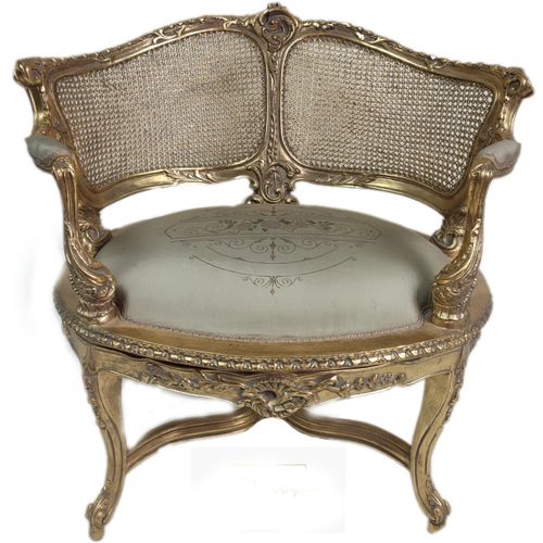 Classic Style Marquise Chair - Gold & White
