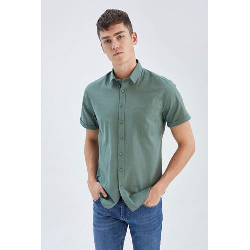 Slim Fit Polo Neck Short Sleeve Shirt