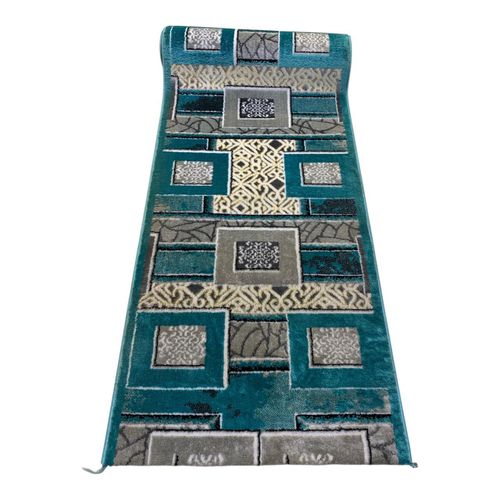 Grand Super Atlas Runner - 100% Silk - 80 & 100 cm Width - Turquoise Color - Actual Photos