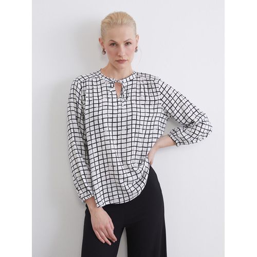 Tie Neck Patterned Blouse