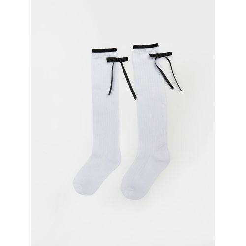 Bow Detailed Girl's Knee Socks 2 Pack