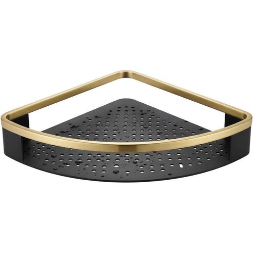 Modern Corner Storage Shelf - Bathroom Wall Shelf Multi-Use Luxury Gold Finish - Triangle Corner Organizer to Save Space, Ideal for Bathroom and Kitchen, Made of High Quality Material, Moisture-Proof