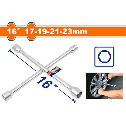 16-Inch Cross Lug Wrench (17 × 19 × 21 × 23mm)