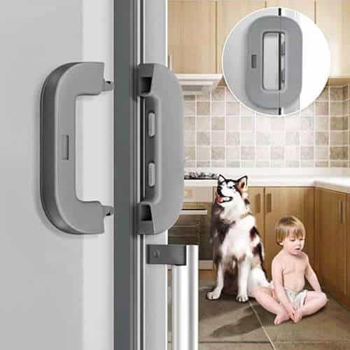 قفل ثلاجة لسلامة الأطفال، قفل لباب الثلاجة والفريزر، قفل ذاتي اللصق بزر أمان مزدوج، تصميم آمن للمنزل ومقاوم للأطفال، متعدد الألوان