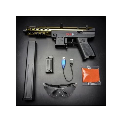 TEC-9 Electric Aqua Blaster Toy, High-Speed Rechargeable . TEC-9 Gel Blaster Durable Build, Summer Outdoor Splash Kit for Poolside Games Backyard BBQ Fun & Family Team Challenges