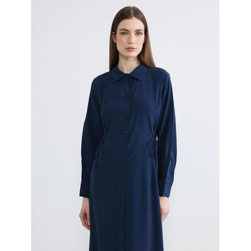 Waist Tie Modal Blend Shirt Dress