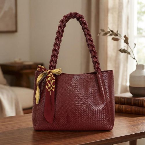 The Braided Elegance Bag BA-75-MAROON