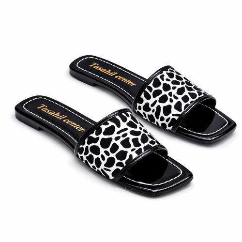 سليبر حريمى فلات جلد فى قماش