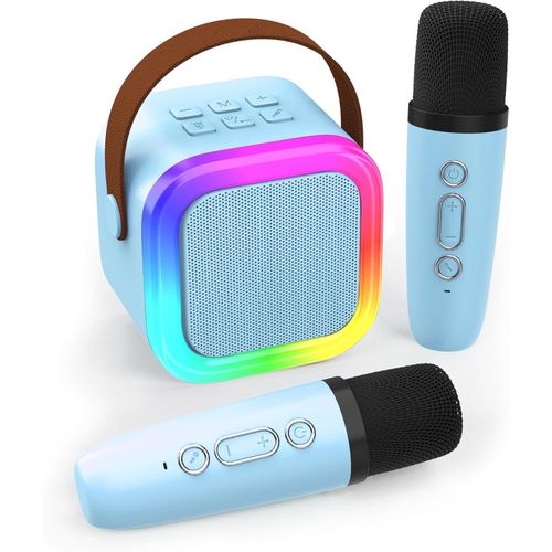 Mini máquina de karaoke para niños y adultos, altavoz Bluetooth portátil con 2 micrófonos inalámbricos, juguetes regalos de cumpleaños para niñas de 4, 5, 6, 7, 8, 9, 10, 11, 12 + fiesta