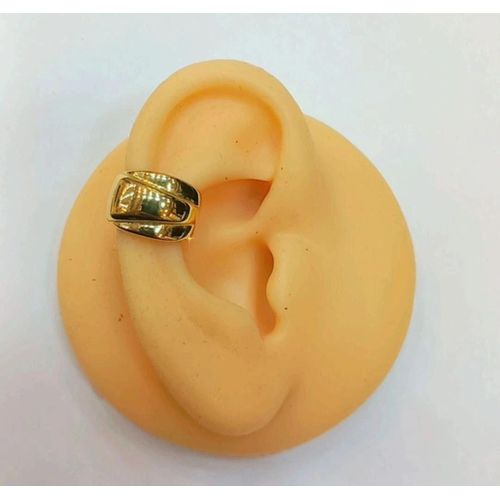Minimalist Gold-Plated Stainless Steel Polished Smooth Layered Design Ear Cuff