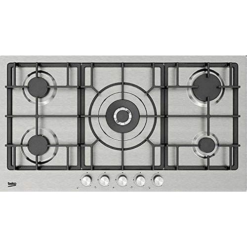 Built-in Gas Hob Multi Cooking Range - Stainless Steel Cooker - 90cm - 5 Burners - Cast iron Pan Support - HIMW 95226 SXEL-