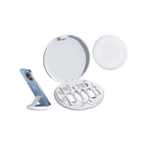 60W 5 in 1 Travel Multifunctional Data Cable Kit and Mobile Phone Kit White