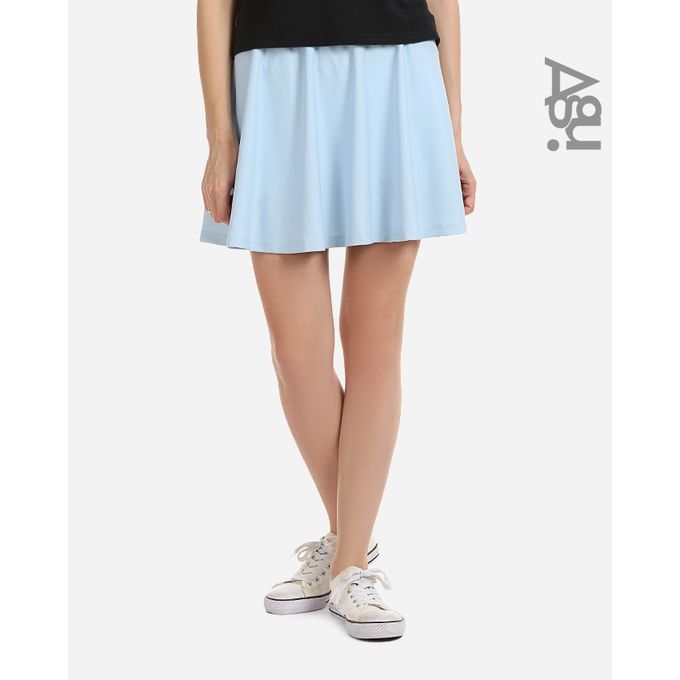اشتري Agu Solid Mini Skirt - Baby Blue في مصر