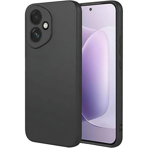 غطاء متوافق مع Honor 400 5G، جراب سيليكون فائق النحافة مع طبقة ليفية داخلية وحماية للكاميرا (أسود)