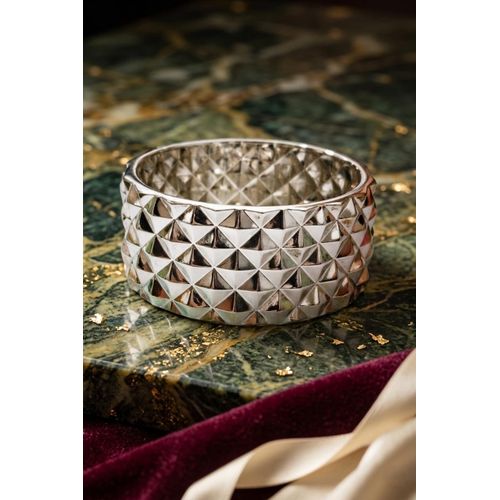 Geometric Studded Zinc Alloy Bracelet – Modern Statement Piece