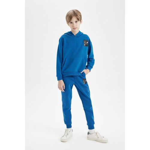 Boys' Woven Etiketli Elastic Waist and Cuff Pocketed Basic Plain School Jogger Sweatpants