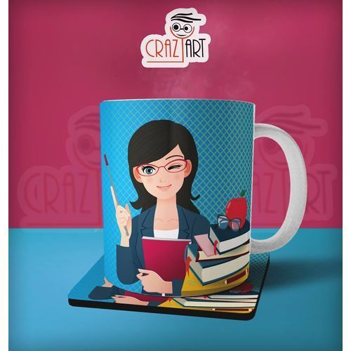 Crazy Art Mug & Coaster For Teachers