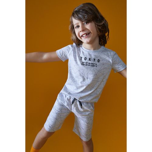 Casual Knitted Short Sleeve T-Shirt - Optic Lt.Grey Melange