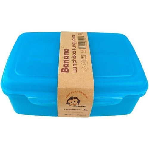 Lunch Box 2 Liter Two Layers with Dividers Turquoise with Splitter & Gift (Fork + Spoon + Knife) ( SPECIAL OFFER )