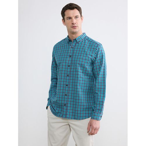 Regular Fit Plaid Twill Men's Shirt
