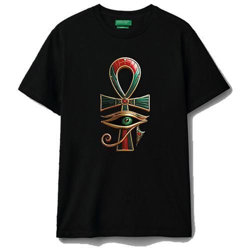 KeyOf Life/Eye of Horus cotton T-shirt (Black)Size(6-9Y)