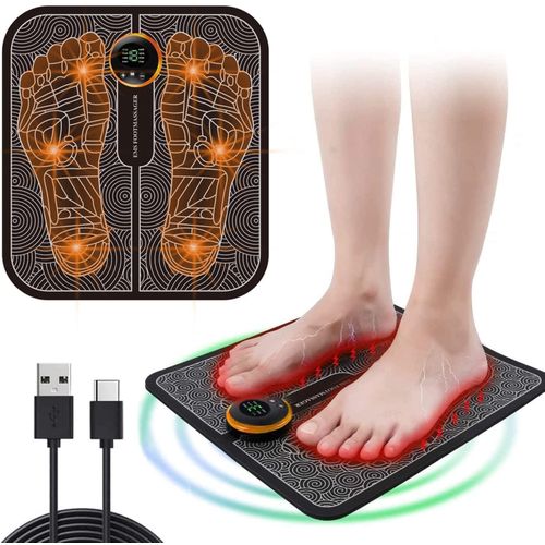 Ems Foot Massager,Reflexology Electronic Feet Massager For Pain And Circulation,Folding Portable Electric Massage Mat,Portable Leg Massage Machine With 8 Modes,Usb