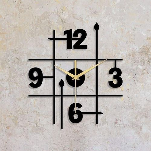 MDF Wood Clock - Black - 40*40 - CL-B-113
