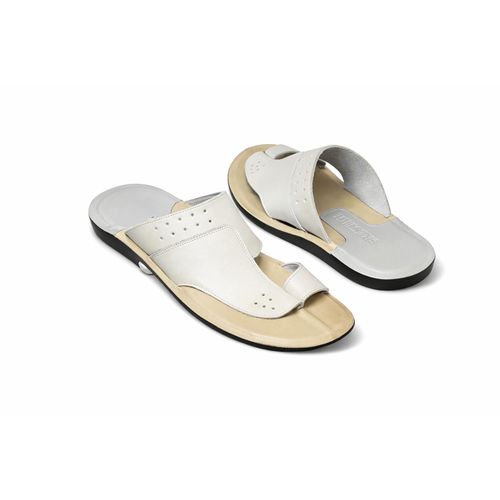 Men's flat slippers in genuine leather