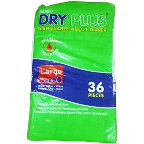 Dry plus Disposable Adult Diapers - 36 Pieces - Large - 100-170cm