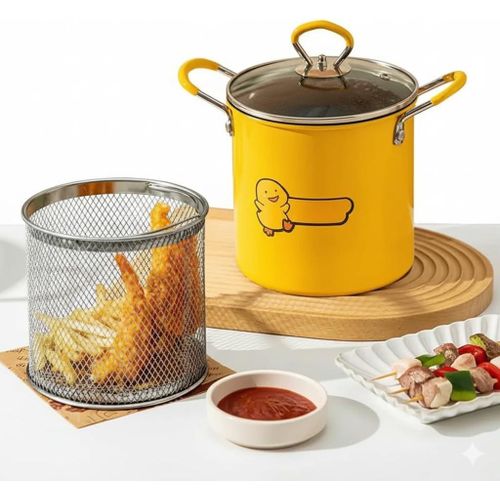 frying pan, 3 liters, with basket and glass lid